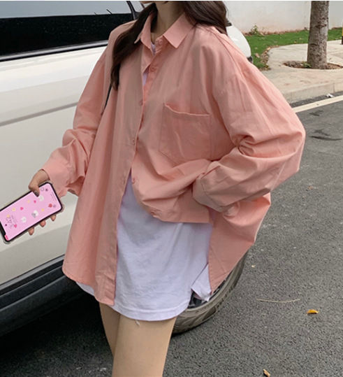 Pink%20Shirt%20Women's%20Spring%20and%20Summer%202022%20New%20Lazy%20Wind%20Loose%20Long%20Sleeve%20Top%20Small%20Shirt%20Sun%20Protection%20Coat%20-%20Image%204