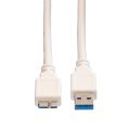 USB 3.0 to USB Micro-B cable for HDD encloser white - Cable Protector.