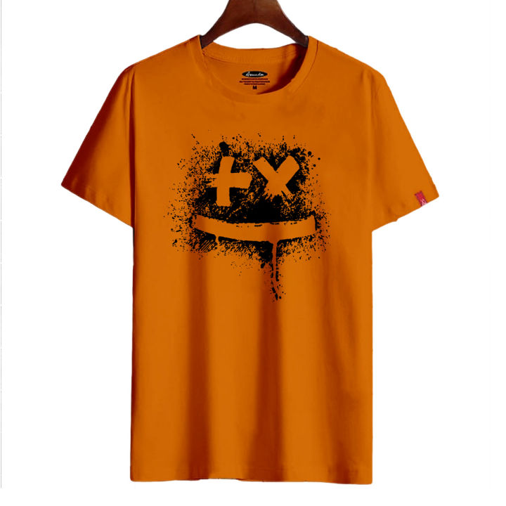Orange Smile design Best Quality Casual গেঞ্জি ছেলেদের new tshirt | Half Sleeve genji for man
