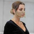 Tassel Veil Masks Handmade Rhinestone Chain Face Mask Party Women Masquerade Head Decor Facemask Cosplay Face Chain. 