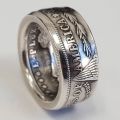 Morgan Silver Dollar Coin Ring 'Heads' Silver Plated Handmade Men Vintage Punk Personality Coin Rings Fashion Jewelry. 