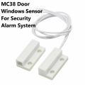 1Pair- MC38 Wired Magnetic Contact Reed Switch For Door Window Security Alarm System NC Normally Open Magnetic Switches Surface Mount MC38 Door Windows Sensor For Arduino. 