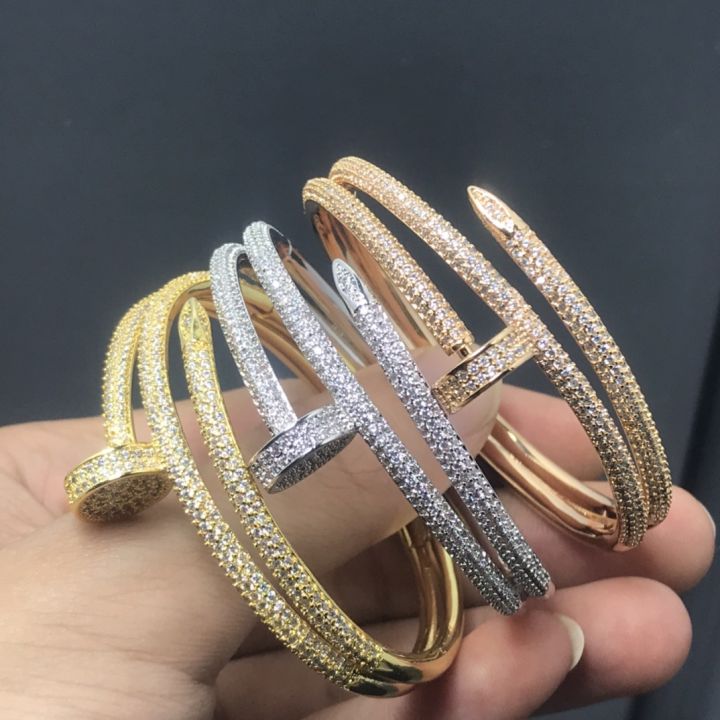 Card%20Nail%20Bracelet%20S925%20Sterling%20Silver%20Plated%2018K%20Gold%20Diamond-Embedded%20Light%20Luxury%20All-Match%20Fashionable%20Elegant%20Bracelet%20Bracelet%20-%20Image%204