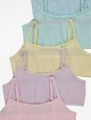 Pack of 3 Assorted Cotton Girls Bra Crop Cami Training Bras for Little Girl with Adjustable Straps From Levin. 
