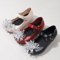 Disney Girl's Princess Shoes Frozen Elsa Princess Soft Sole Shoes Summer Children's Crystal Shiny Girls Sandals.
