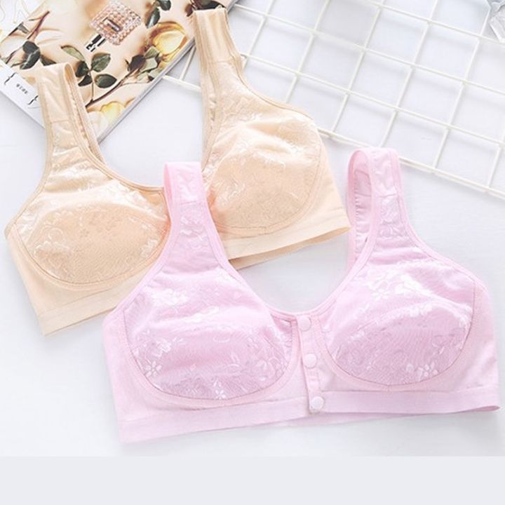 36~46%20Summer%20Women%20Front%20Button%20Bra%20without%20padding%20Plus%20Size%20bras%20Mother's%20Cotton%20Wireless%20Underwear%20Large%20Bralette%205121%20-%20Image%203