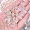 Transparent Gold Border Flower Baroque Accessories Mixed Random Style Cream Glue Phone Case Hair Clip Nail DIY Resin Accessories.