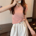 Cotton Short Women's Summer Design Sense Pink Slim-Fit Navel Hot Girl Women's Clothing T T-shirt Short Sleeve 2024 Summer New.