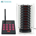 Retekess TD161 Wireless Calling System Pagers for Restaurant Buzzer System 500M with Bracket Battery Backup Support History Query 10 Pagers for Food Truck Food Court. 