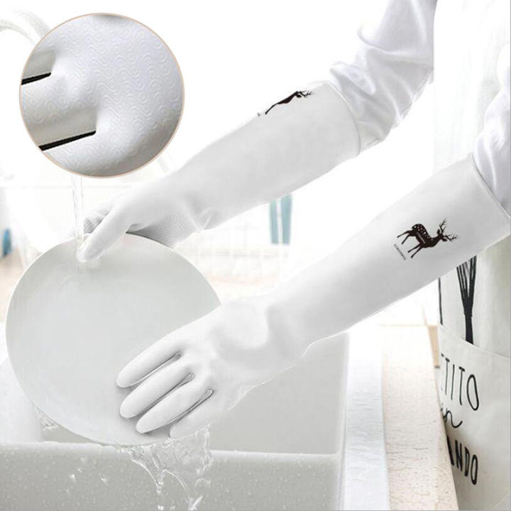 1 Pair Washing Up Gloves Kitchen Dish Washing Laundry Household Rubber Gloves MJD