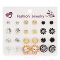 New Trendy Fashionable 12 Pairs =24 Pcs Mixed Designs Pearl Stud Earrings for Girls Simple Stylish - Earring for Women New Collection - Earrings Set for Girls Stylish - Kaner Dul for Girls. 