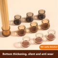 8pcs Round Chair Feet Cover Transparent Rubber Non-Slip Chair Leg Caps Silicone with Felt Chair Feet Pads Furniture. 