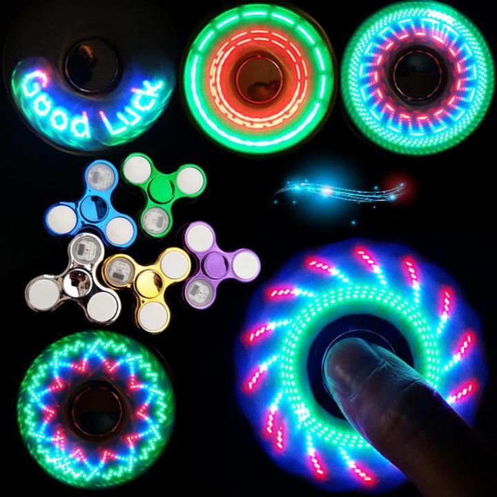 Fidget Compass Led 【Happy baby toy store】Luminous LED light Fidget Hand Top Spinners Glow ...