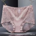 Light Luxury Lace Modal Cotton Belly Contracting Underwear Lady Sexy Traceless Mid Waist Hip Lifting Large Size Cotton Crotch Briefs Women.