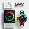 For Memo CX15 IceStorm Game Cooling Fan L1-5V Mode/AI Mode Phone Radiator Cooler with Central Temp Display 3 Mode RGB(Rainbow, Breathing,Gradient) Cool Light.