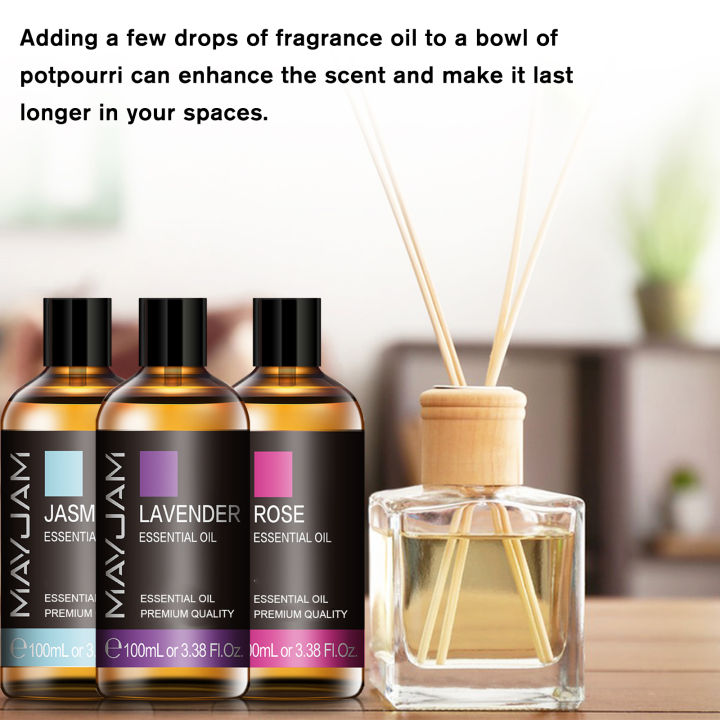 MAYJAM 100ml Pure Essential Oils For Air Freshener Easy Sleep Lavender Mint Lemon Vanilla Jasmine Tea Tree Aromatic Diffuser Oil