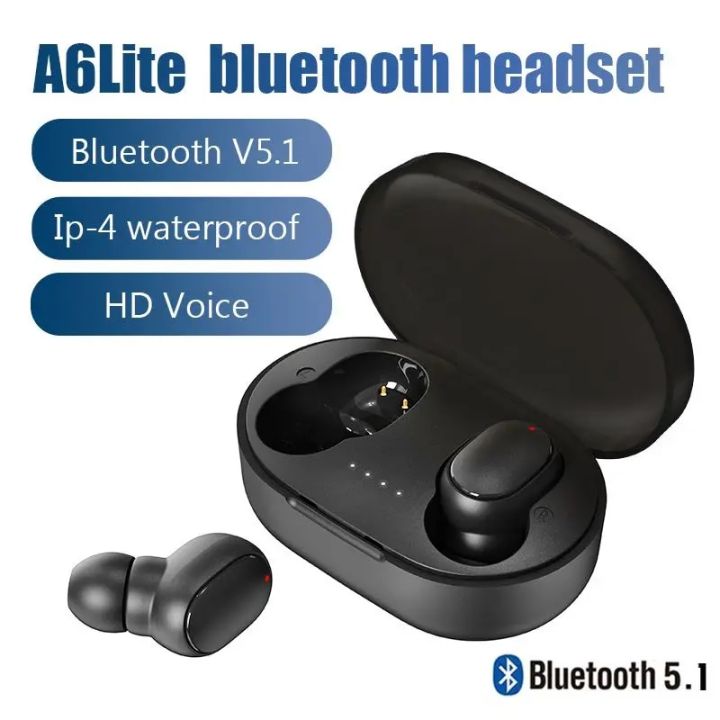 TWS A6 Lite Bluetooth Earphone Wireless 5.0 Headphone Stereo Headset Sport Earbuds Microphone With Charging Box For Smartphone