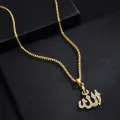 Vintage Muslim Islam Pendant Necklaces Stone Crystal Chain Necklace Religious Jewelry Men. 