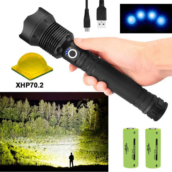 3900lumens xhp70.2 most powerful LED flashlight 18650 26650 USB led camping torch xhp70 xhp50 lantern for hunting Camping Fishing