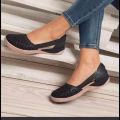 Cross Border Plus Size Sandals Women's 2021 Spring Summer British Breathable Cutout Slip-On Flat Loafer Women's Sandals In Stock.