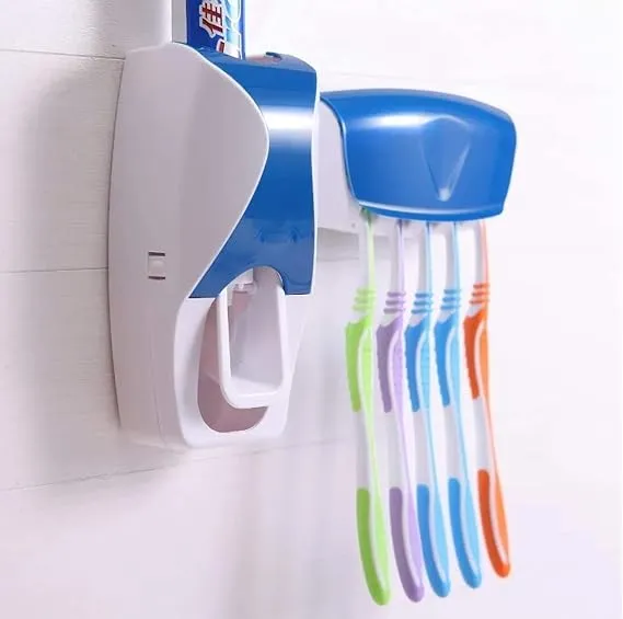 Toothpaste%20Dispenser%20and%205%20Toothbrush%20Holder%20for%20Home%20Bathroom%20Toothbrush%20Holder%20-%20Image%202