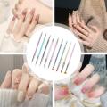9PCS Nail Design Brush Set Nail Brushes Set Professional Nail Supplies For Acrylic UV Double-Ended Including Nail Liner Brush.