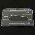 Horizontal Light Weight Clear ID Card Transparent Plastic Case Cover Card Holder Enclosed Oyster. 