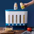 6 in 1 Wall Mount Kitchen Spice Containers-Dry Food Dispenser-Rice And Grain Dispenser- Automatic Rack Sealed Food Storage Box Grid.