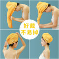 Manyu embroidery small daisy coral velvet dry hair cap wholesale female soft strong absorbent toe shower cap dry hair towel.