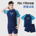 Children's swimsuit boy big kids split 2024 new fat boy big kids hot spring swim trunks teen. 