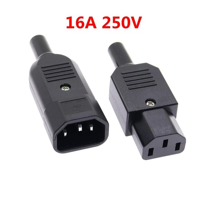 16a 250v Iec Straight Cable Plug Connector C13 C14 Female Male Plug ...