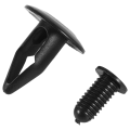 6mm Hole Dia Black Plastic Rivets Fastener Bumper Push 30pcs.