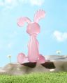 Baby full Silicone Teether hand rattle fitness soft rabbit educational toy CN -1pcs.