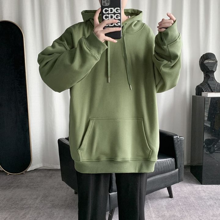 HybSkr%20Korean%20Men's%20Solid%20Color%20Hoodies%20Casual%20Hooded%20Pullovers%20Hoodie%20Warm%20Fleece%20Male%20Loose%20Sweatshirts%20Man%20Clothing%20-%20Image%206