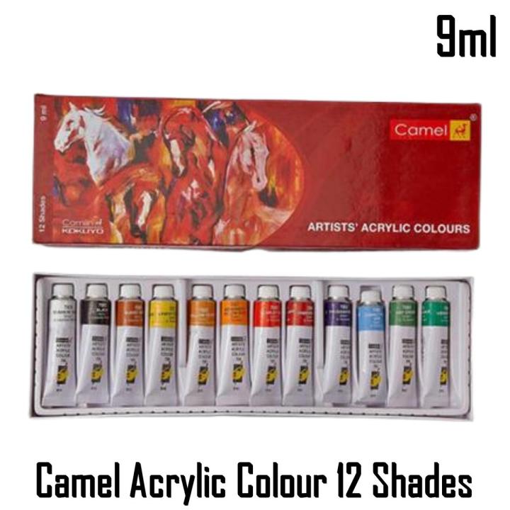Camel / Camlin Artists Acrylic Color  Tube 12 Shades 9ml, 20ml