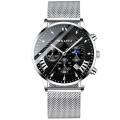 CRNAIRA C829 Men's Quartz Watch Stainless Steel Mesh Watches Calendar Wristwatch for Men.