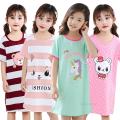 Unicorn Cotton Nightdress Little Teen Girl Pajamas Dresses Children Cartoon Summer Nightgown Home Clothes Kids Sleepwear Gecelik.