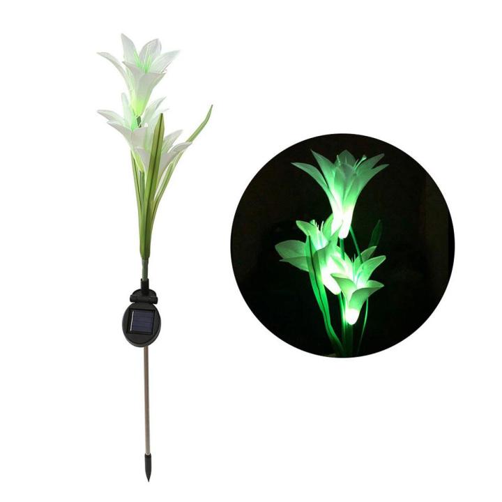 Migeet Outdoor LEDs Path Lamp Solar Garden Stake Lights Garden Solar Powered Flower Decorative Lights