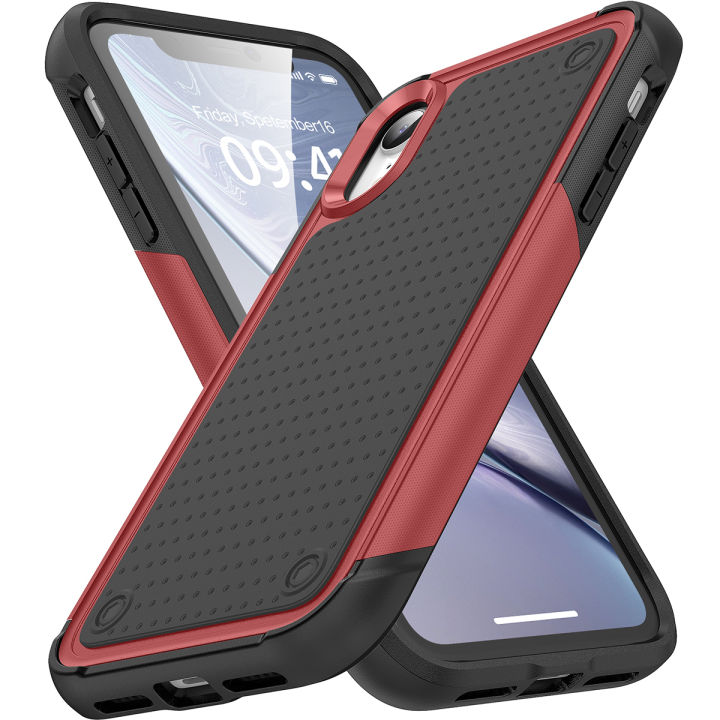 Anti-fall 2 in 1 Heavy Duty Armor Case For iPhone XR Phone Case Shockproof Soft Casing Hard Back Cover