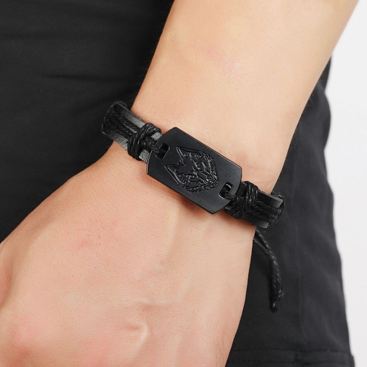 European%20and%20American%20punk%20style%20men's%20leather%20bracelet,%20black%20wolf%20scalp%20bracelet,%20multi-layer%20braided%20bracelet%20leather%20rope%20-%20Image%202