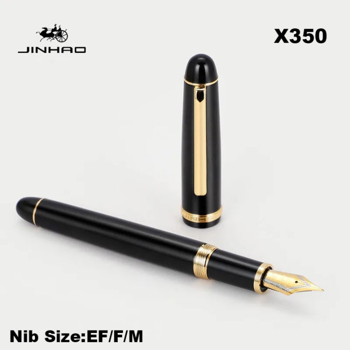 Jinhao X350 Fountain Pen Black Gold Clip Luxury Executive Pen EF F M Bent Nib Writing ink Pen Office School Stationery Supplies Amour zii