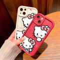 TA for iPhone 11 12 13 14 15 Pro Max 14 15 Plus Back Cover Soft Square Hello Kitty Pattern Cases Silicone Camera Protection Phone Case.