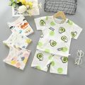 New Summer Children Home Clothing Pajamas Suit Cotton Cute Cartoon Thin Section Kids Boys Girls Sleepwear Two-piece Clothe Set. 