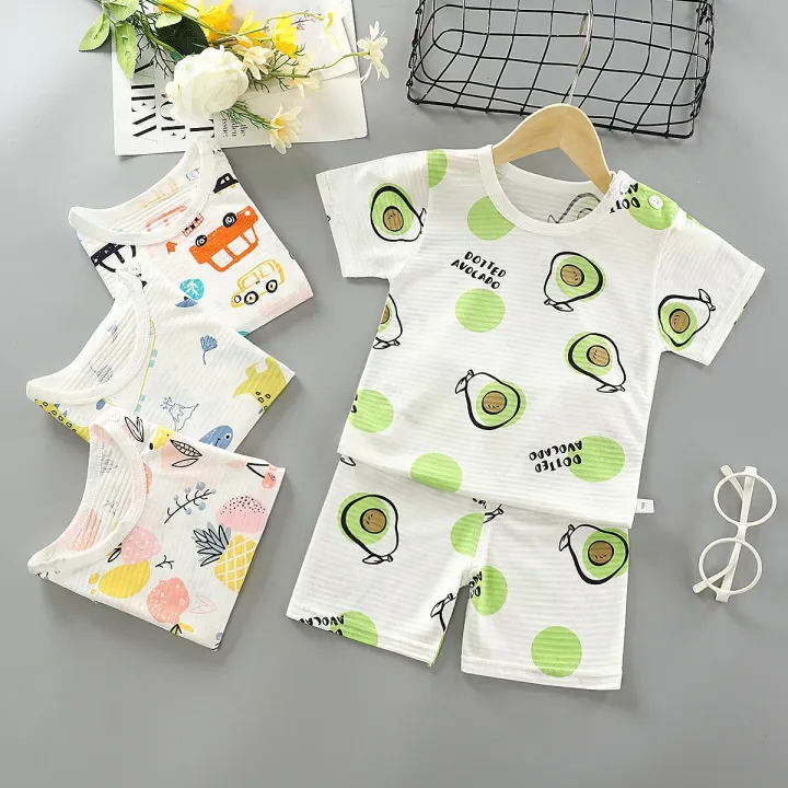 New%20Summer%20Children%20Home%20Clothing%20Pajamas%20Suit%20Cotton%20Cute%20Cartoon%20Thin%20Section%20Kids%20Boys%20Girls%20Sleepwear%20Two-piece%20Clothe%20Set%20-%20Image%203
