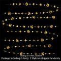 Gold 30th Happy Birthday Party Paper Banners Decorations Number 30 Year Old Circle Dots Twinkle Star Garlands Hanging Backdrops. 