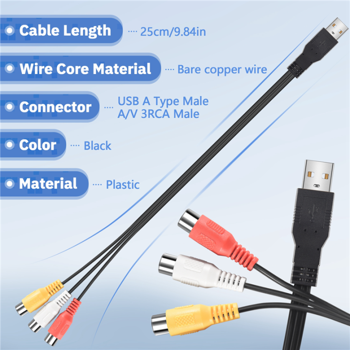 1Pc%20Usb%20Male%20Plug%20To%203%20Female%20Adapter%20Audio%20Converter%20Video%20Av%20A/V%20Cable%20Usb%20To%20Cable%20For%20Hdtv%20Tv%20Television%20Wire%20Cord%20-%20Image%202
