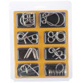 8pcs/Set Materials Metal Puzzle Wire IQ Mind Brain Teaser Puzzles Reliever Toys Jessica. 