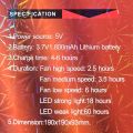 BRIGHT STAR BS-L2826 Rechargeable 1800mAh Lithium Battery Foldable Desk Fan With LED Light. 