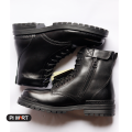Fashion Zipper long Boots black - China light weight zipper boots for man - Black Leather Boots. 