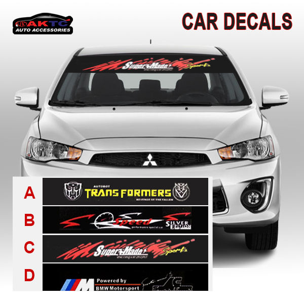 Windshield Glass Sticker Super Made Car Universal Windshield reflective sticker Sport Windshield ...